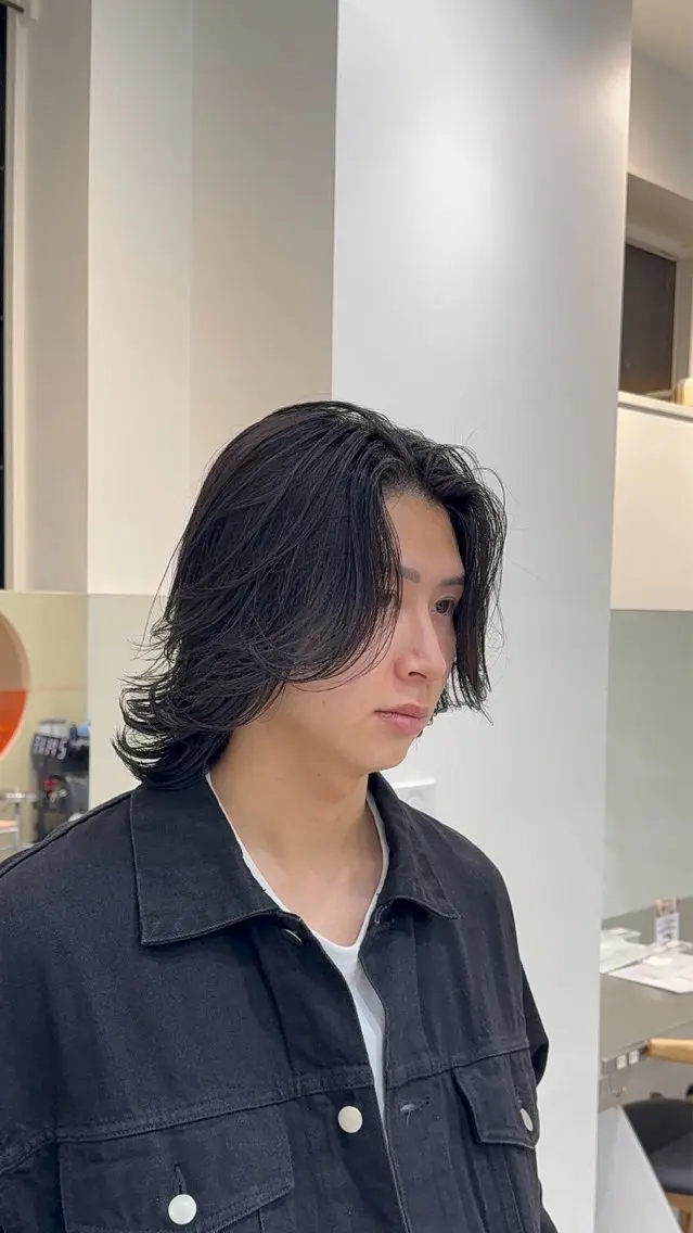 ミディアム パーマ メンズ fifth 菅崎愛斗のヘアスタイル