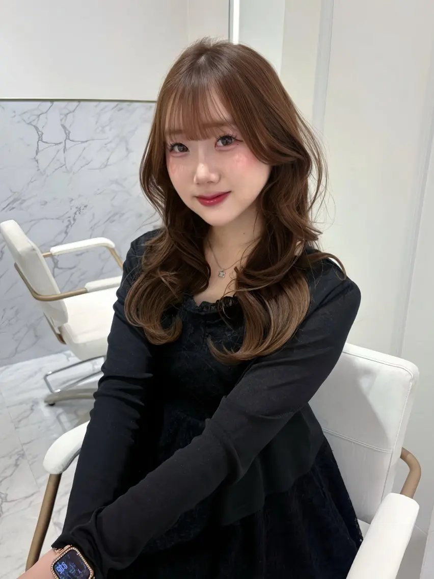 ロング カラー ヘアカラー ParveMix🎀 稲垣 詞葉のヘアスタイル