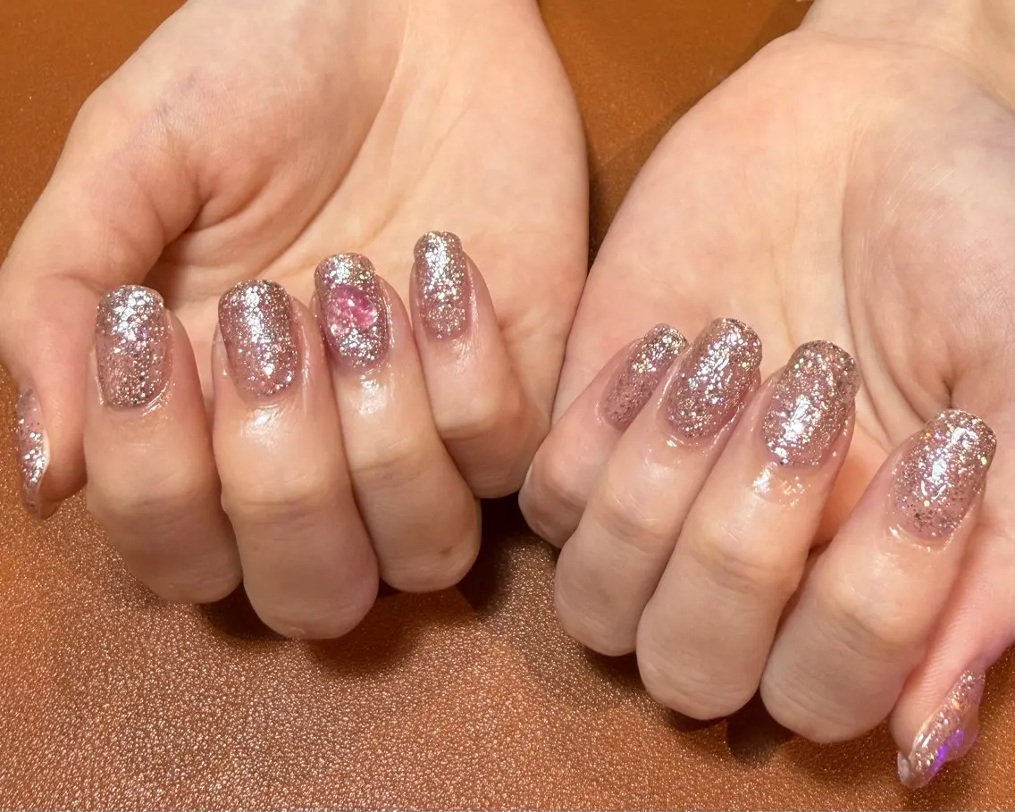 ネイル フラッシュネイル ワンカラーネイル ハンドネイル Atelier Bonheurのネイルデザイン