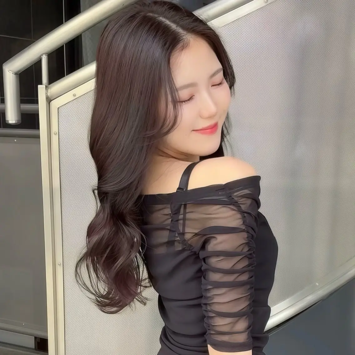 ロング ロング カット ヘアカラー calna 古賀 菜摘のヘアスタイル