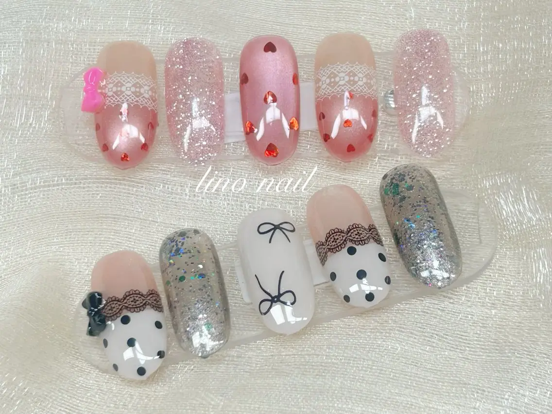 ネイル アートネイル チークネイル 成人式 入学式 長さ出し ハンドネイル Lino Nailのネイルデザイン