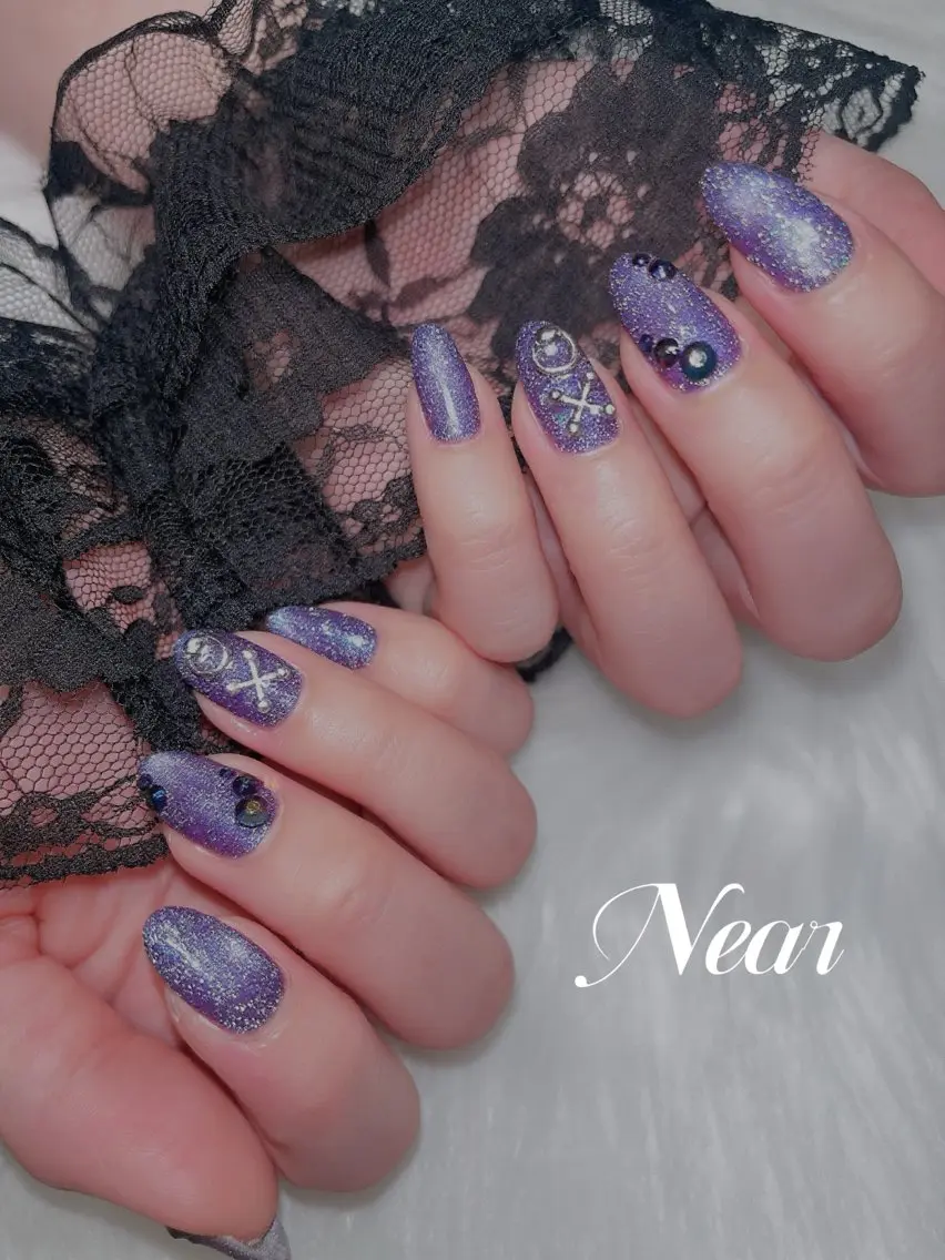 ネイル フラッシュネイル フラッシュマグ マグネットネイル ハンドネイル Nailsalon Nearのネイルデザイン