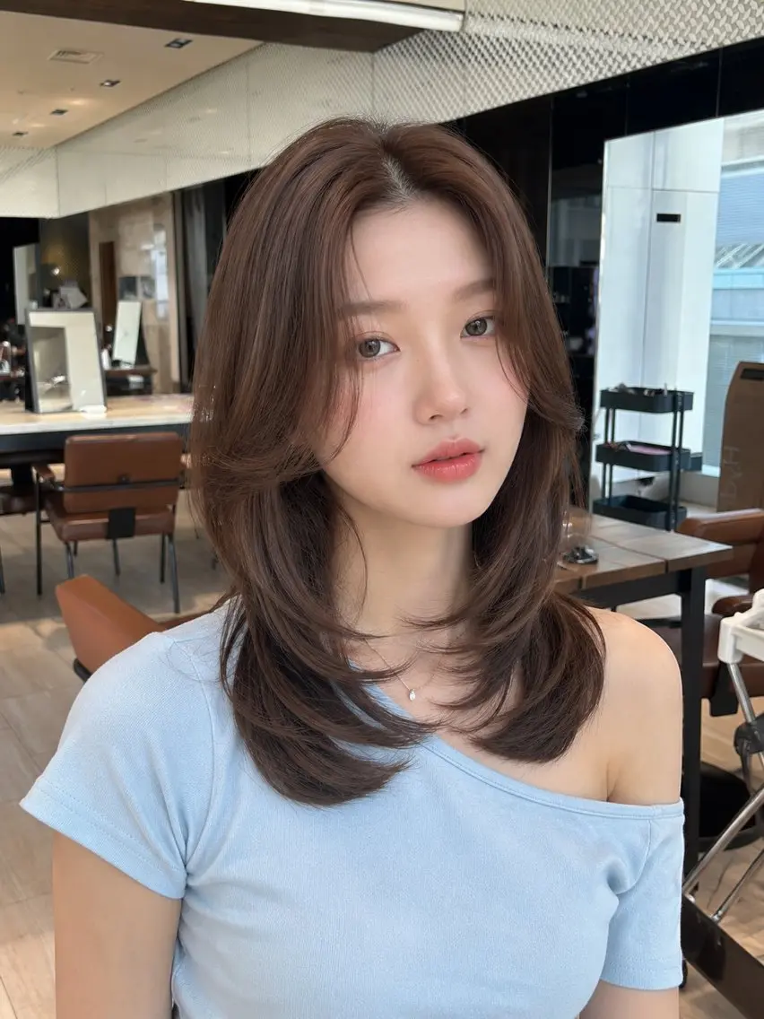 ロング カラー カット ヘアカラー トリートメント SHION/銀座 まとまるカット🩵のヘアスタイル