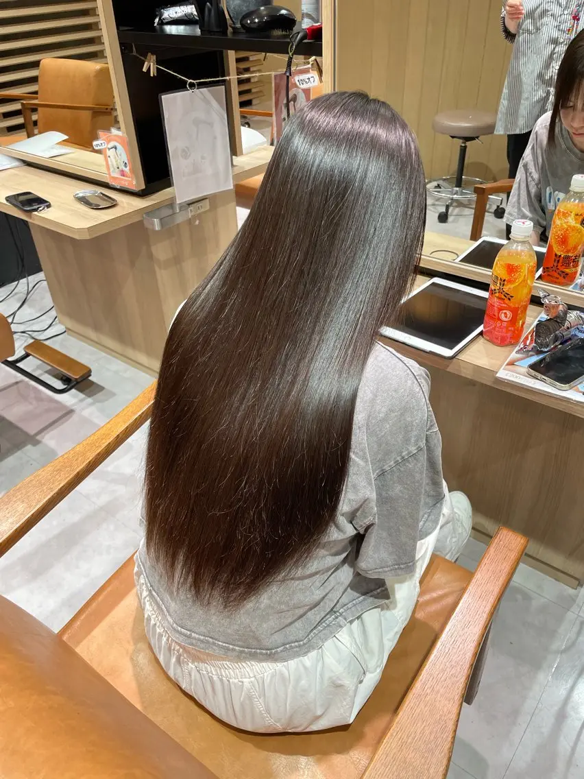 ロング カット 岡大前ハッシュカット ×髪質改善/松島大己のヘアスタイル