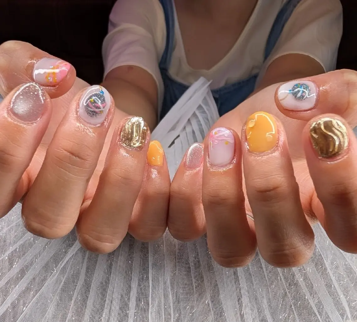 ネイル ヨーヨーネイル ハンドネイル 中田 巴菜のネイルデザイン