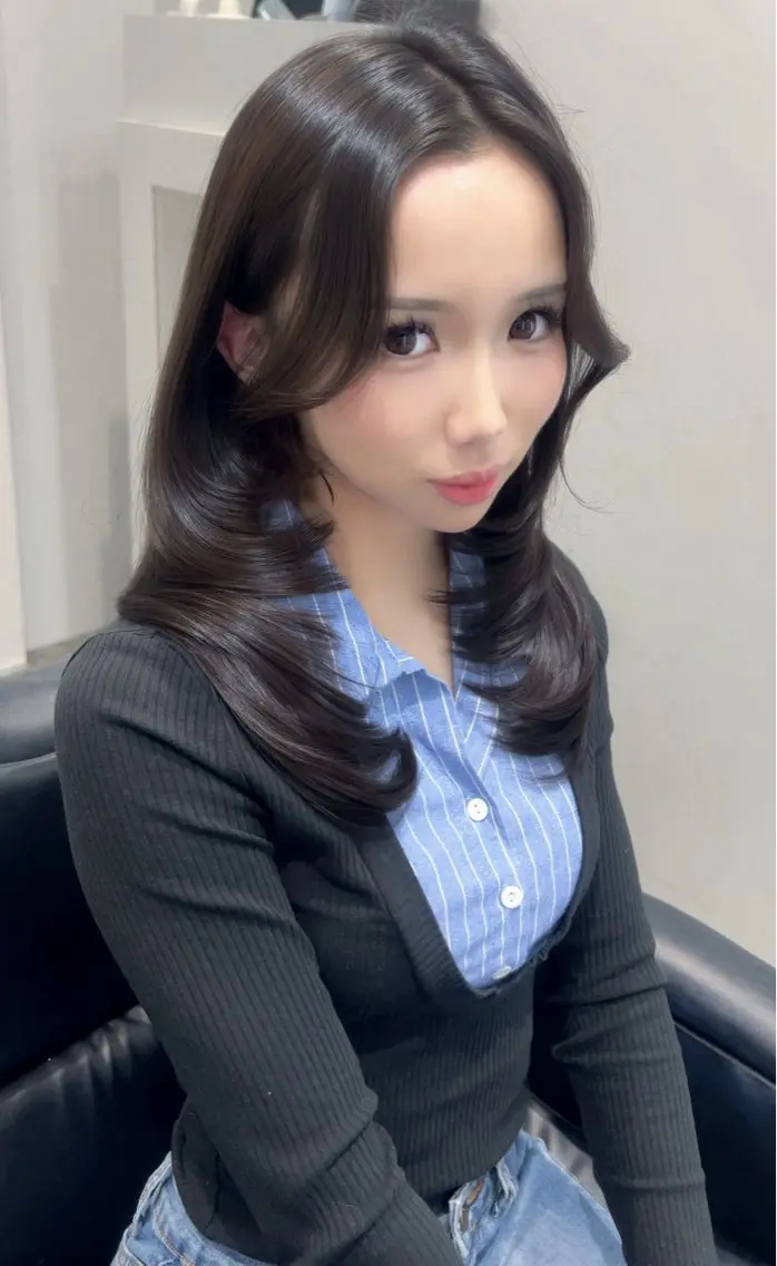 ミディアム カラー カット トリートメント 縮毛矯正/髪質改善/ 艶カラーレイヤー/翼のヘアスタイル