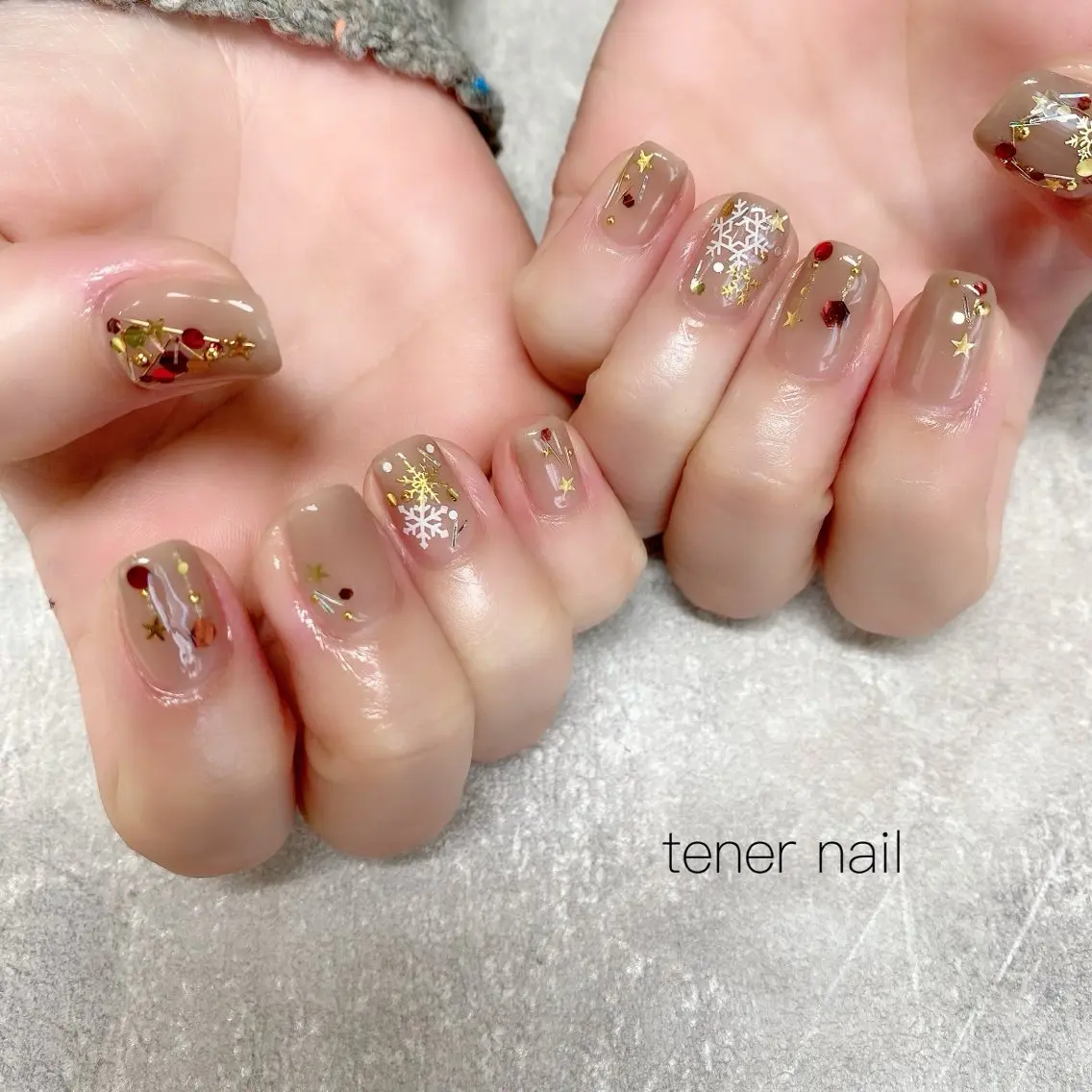 ネイル 冬ネイル クリスマス ハンドネイル テネルネイル tener nailのネイルデザイン