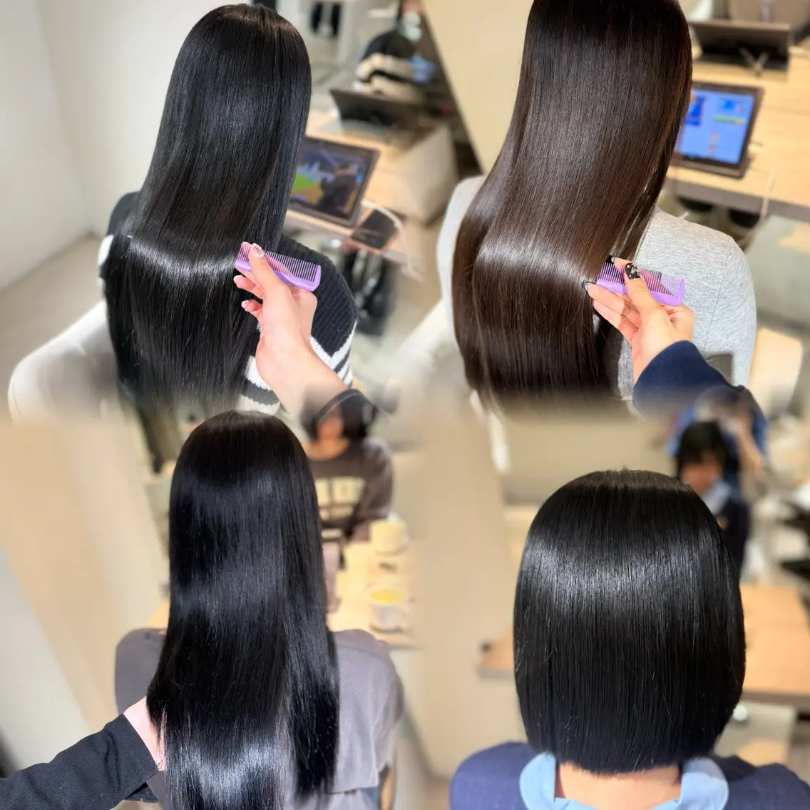 セミロング カラー パーマ セミロングパーマ 髪質改善 縮毛矯正 トリートメント ストレートパーマ 🦋🫧艶髪カラー 🫧🦋あいりのヘアスタイル