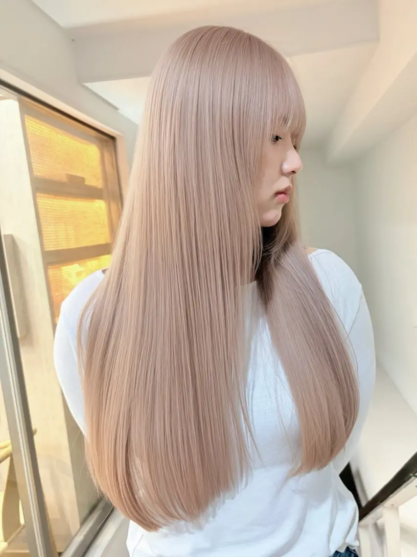 ロング カラー ヘアカラー トリートメント 失敗しないハイトーン ✨ハッシュカットミワのヘアスタイル
