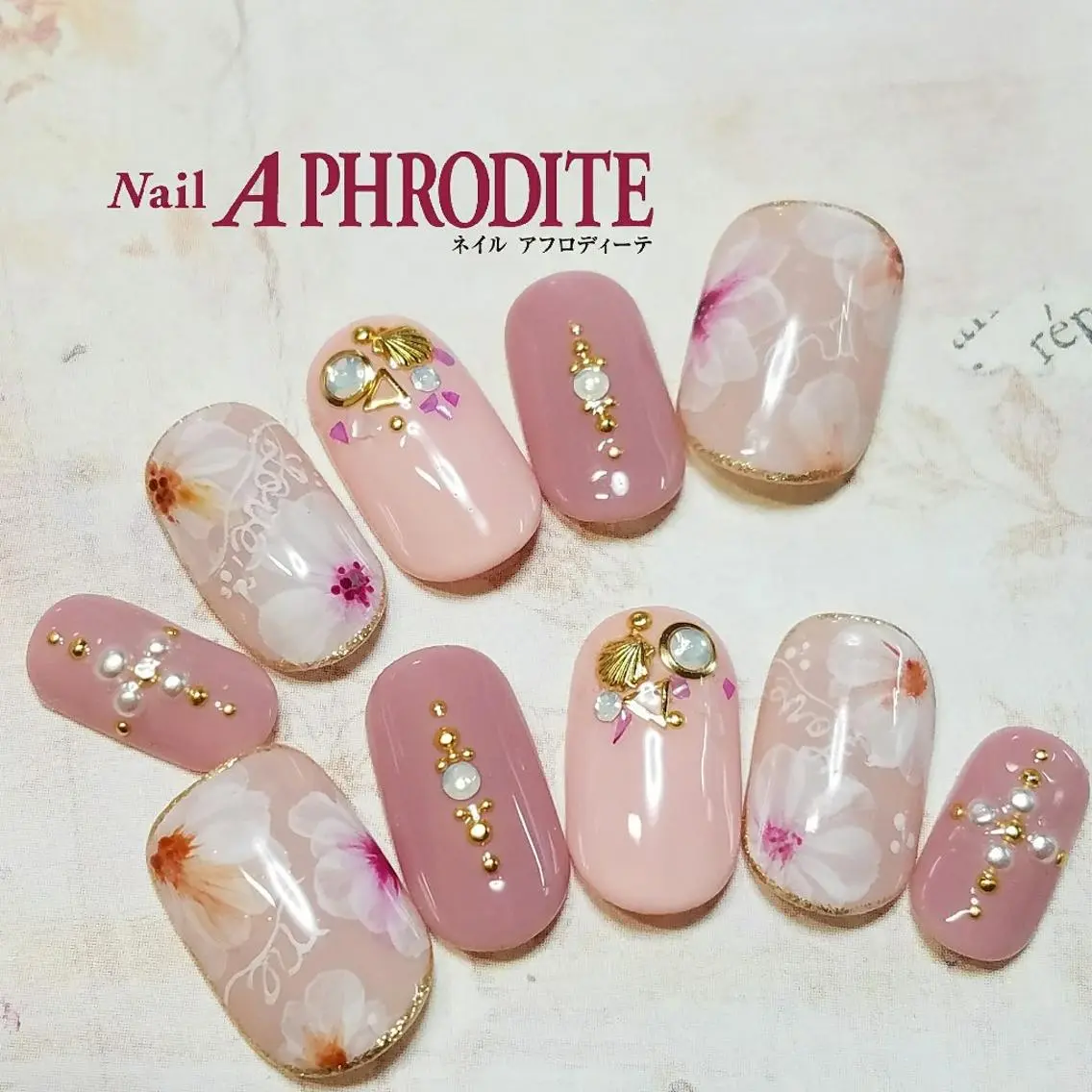 ネイル フラワーネイル Nail Aphroditeのネイルデザイン