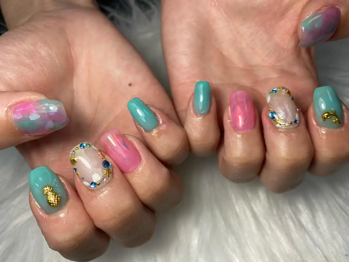 ネイル ハンドネイル Mana‪ ‪·͜· ❤︎‬のネイルデザイン