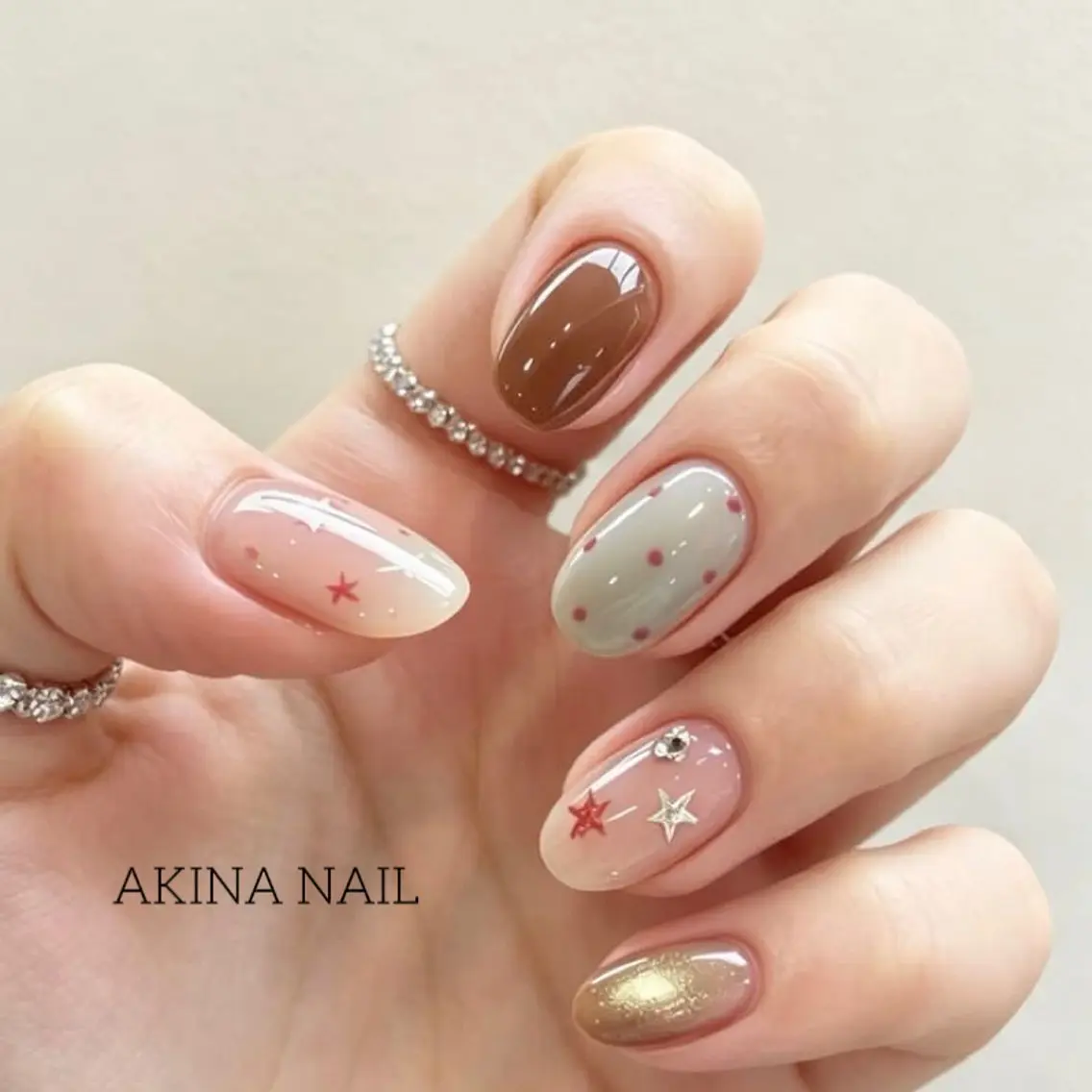 ミディアム 韓国風ヘア ハンドネイル Akina Nail 亀戸のネイルデザイン