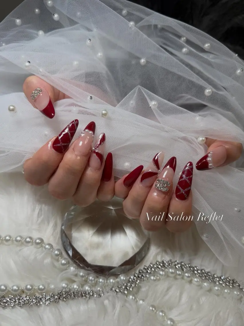 ネイル ボルドー ハンドネイル nailsalon Refletのネイルデザイン