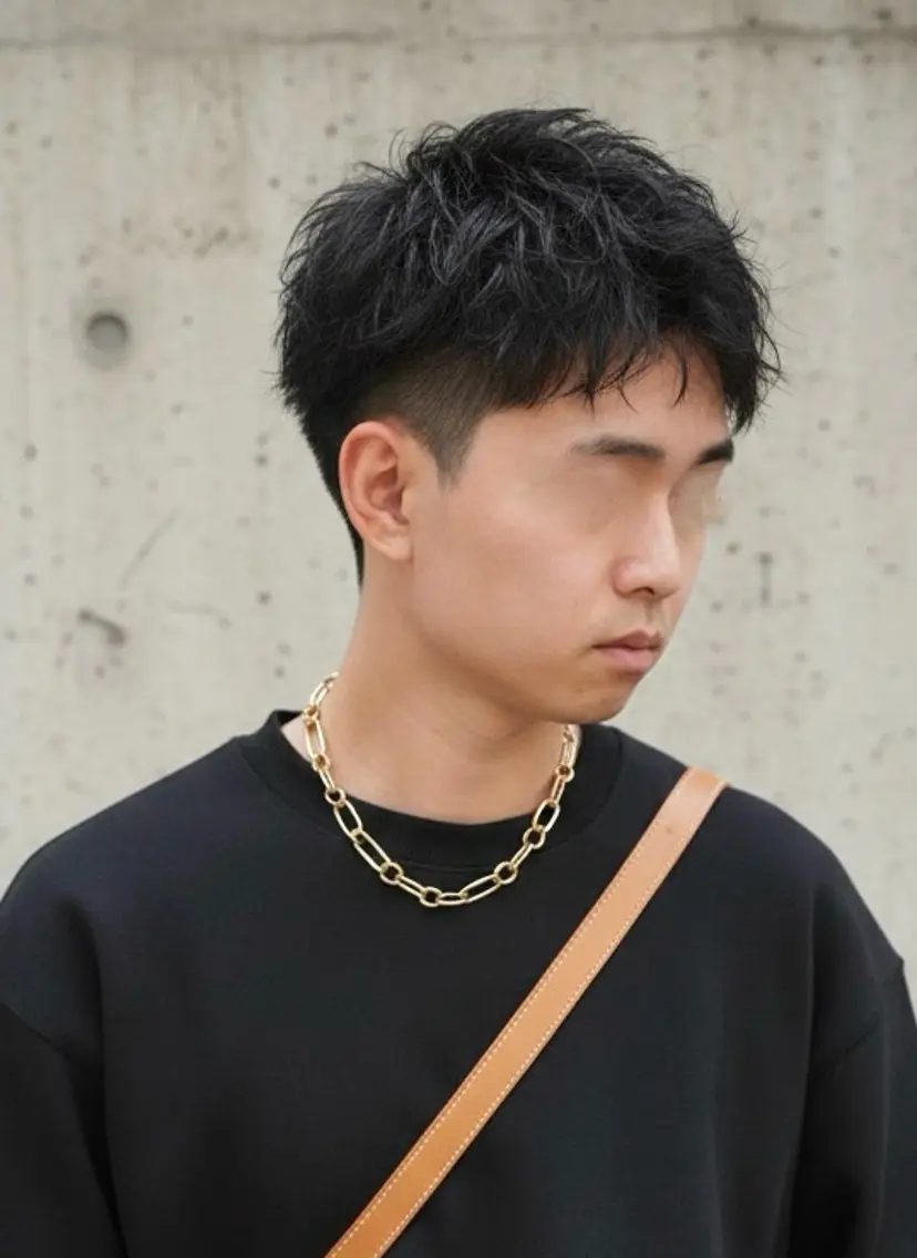 ショート メンズ アップバング 刈り上げ ショートヘア カット 大人メンズパーマ /石川瑠青のヘアスタイル