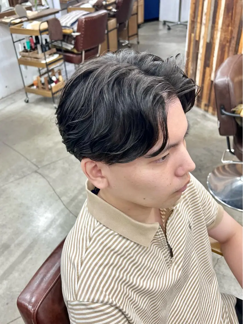 パーマ メンズ カット パーマ 再現性毛流れパーマ メンズヘア木村陸弥のヘアスタイル