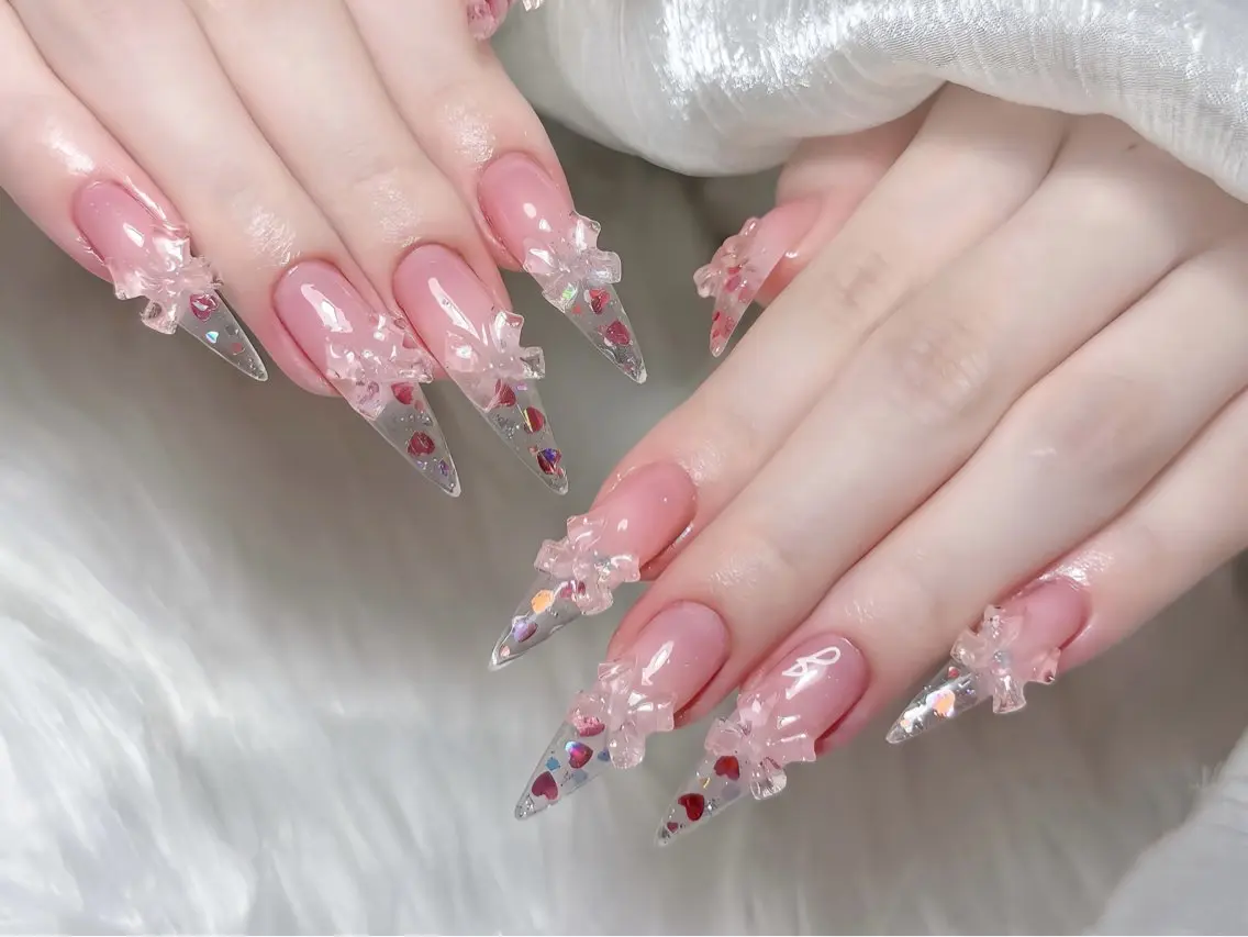 ネイル べっ甲ネイル ブルー フレンチネイル ジェルネイル ガーリー ハンドネイル Rin Nail 新大久保店のネイルデザイン