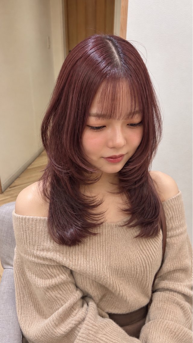 セミロング レイヤーカット カット ヘアカラー トリートメント レイヤーカット 🇰🇷SAYAの眉毛・アイブロウイメージ