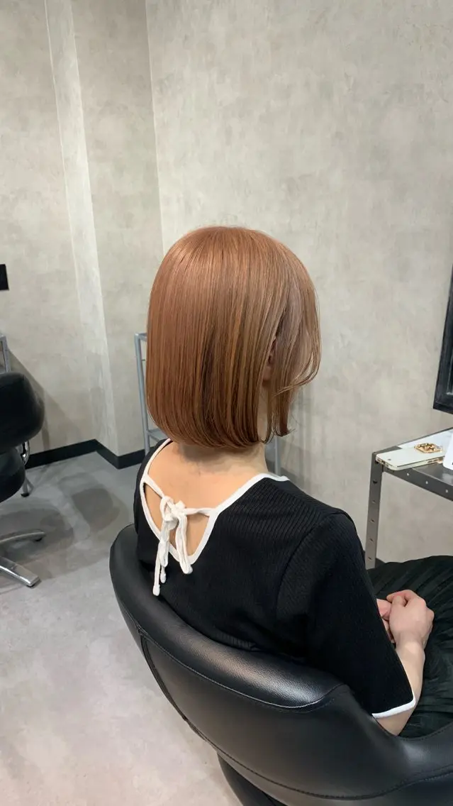 ミディアム カラー ブラウンカラー オレンジ オレンジブラウン ボブ カット ヘアカラー トリートメント B E C H I C O〔べち子〕のその他イメージ