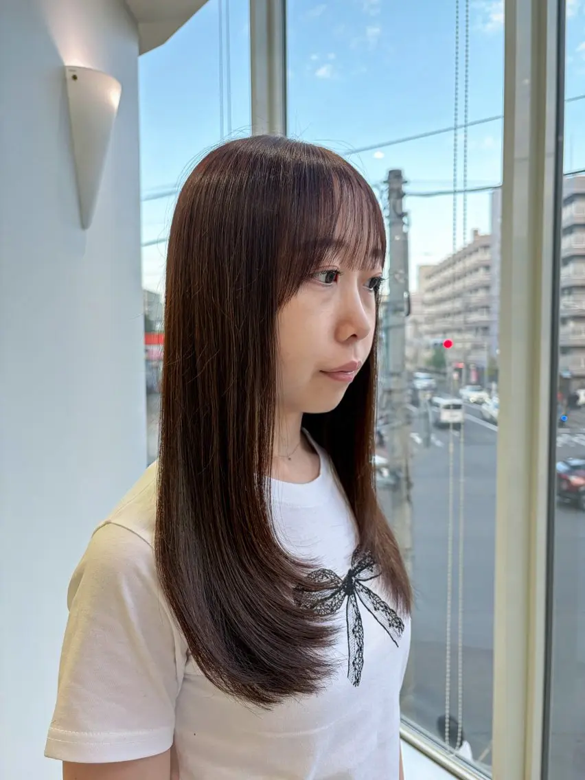 ロング レイヤーカット ロング 納藤 沙羽のヘアスタイル