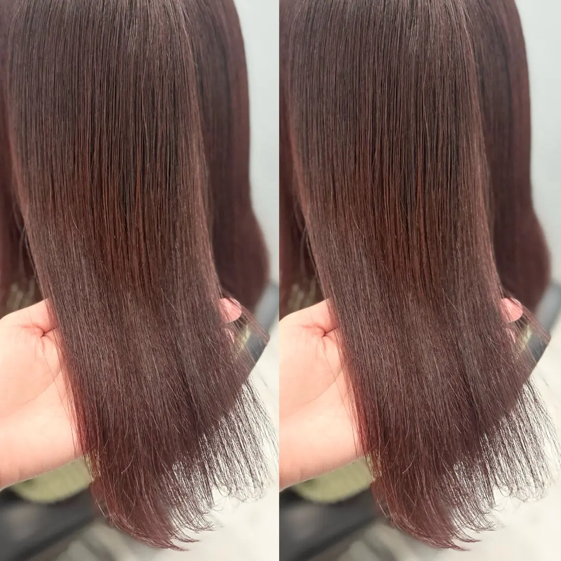 ミディアム カラー カット ヘアカラー ハイトーン🎀 暖色系カラー🎀愛美のヘアスタイル