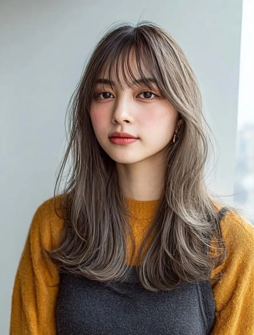 ロング カラー ヘアカラー 韓国×艶ハイトーンが かわいい✨️リオ🍒のヘアスタイル
