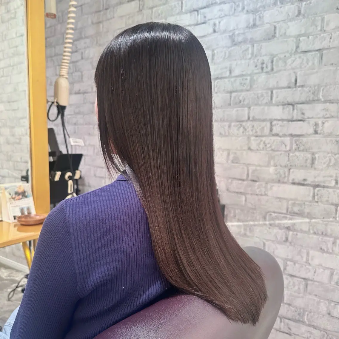 ロング カット 縮毛矯正 Saki💛心斎橋 髪質改善/艶カラーのヘアスタイル