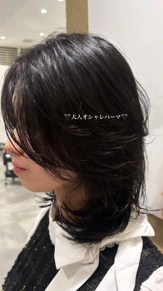 ミディアム パーマ ミディアムパーマ パーマ :)) Konoha⋆｡˚✩のヘアスタイル