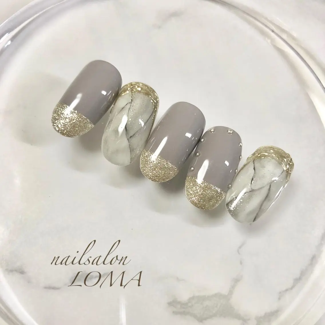 ネイル 大理石ネイル(マーブル) m-nail 🌙南浦和のネイルデザイン