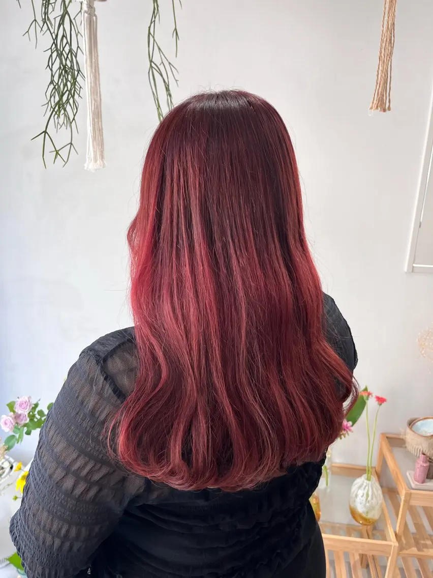 ロング カラー ブリーチ ブリーチなしカラー 暖色カラー/ ヘアセット🌛櫻井舞のヘアスタイル