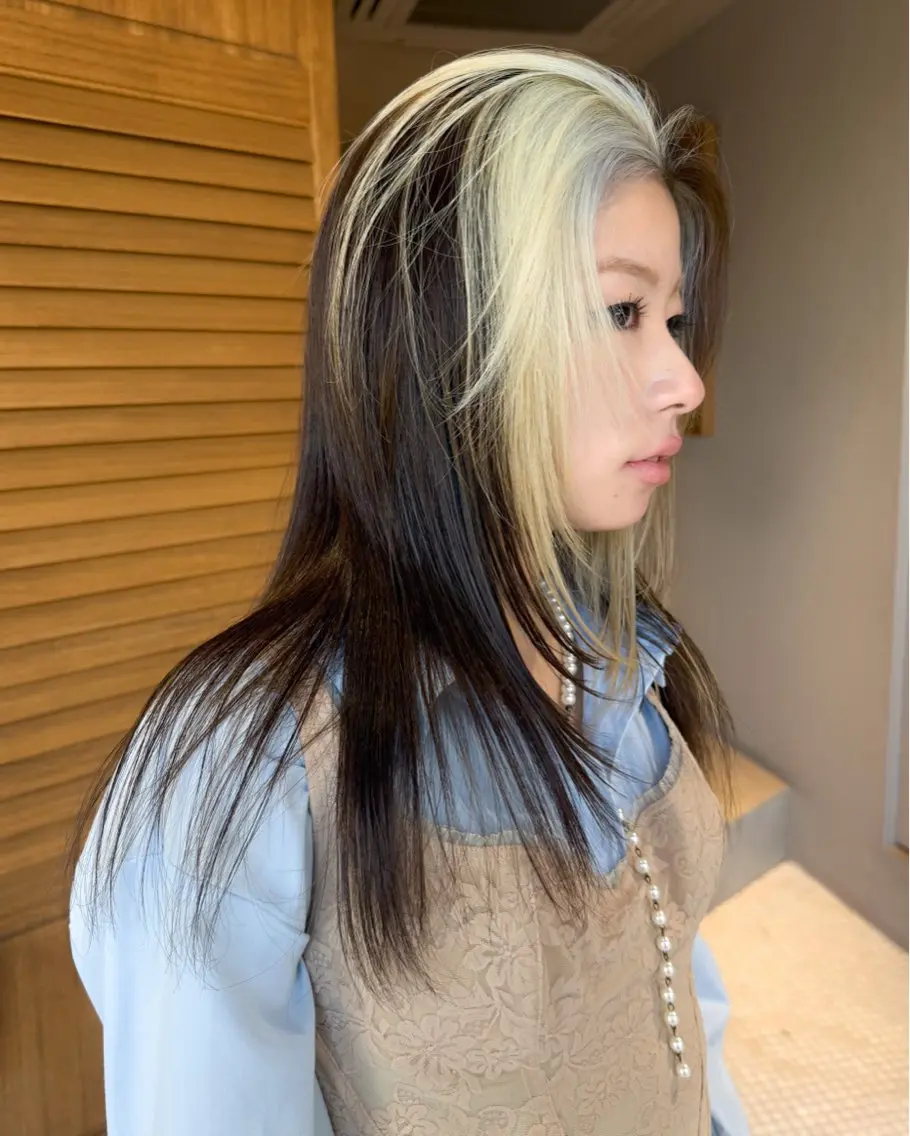 セミロング カラー デザインカラー デザインカット カット ヘアカラー トリートメント HIBIKI/原宿 ハッシュカット🪄のヘアスタイル