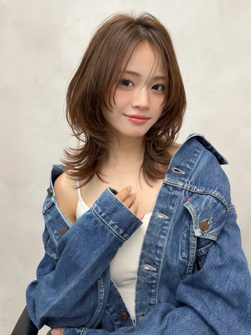 セミロング ✨レイヤー・ブリーチ なしダブル特化✨のヘアスタイル