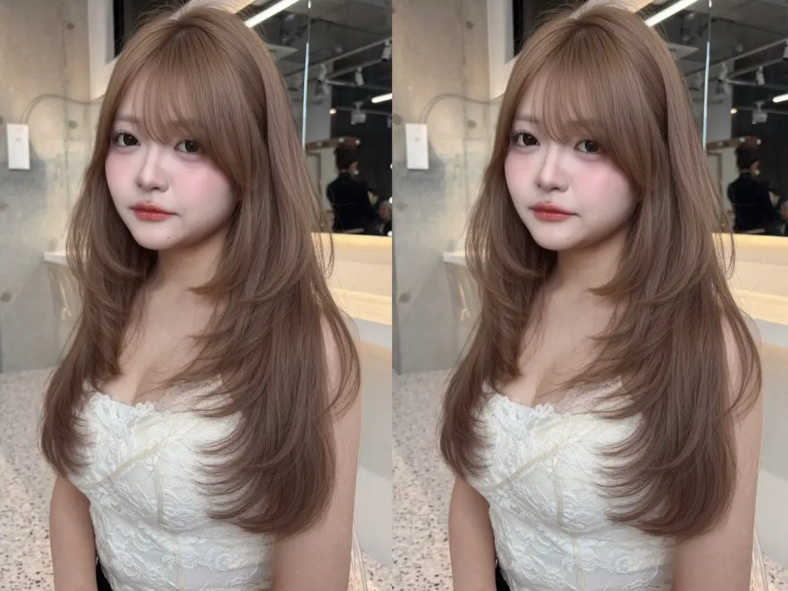 ロング ヘアカラー トリートメント 🎀ダブルカラー/ 透明感カラー/翼🎀のヘアスタイル