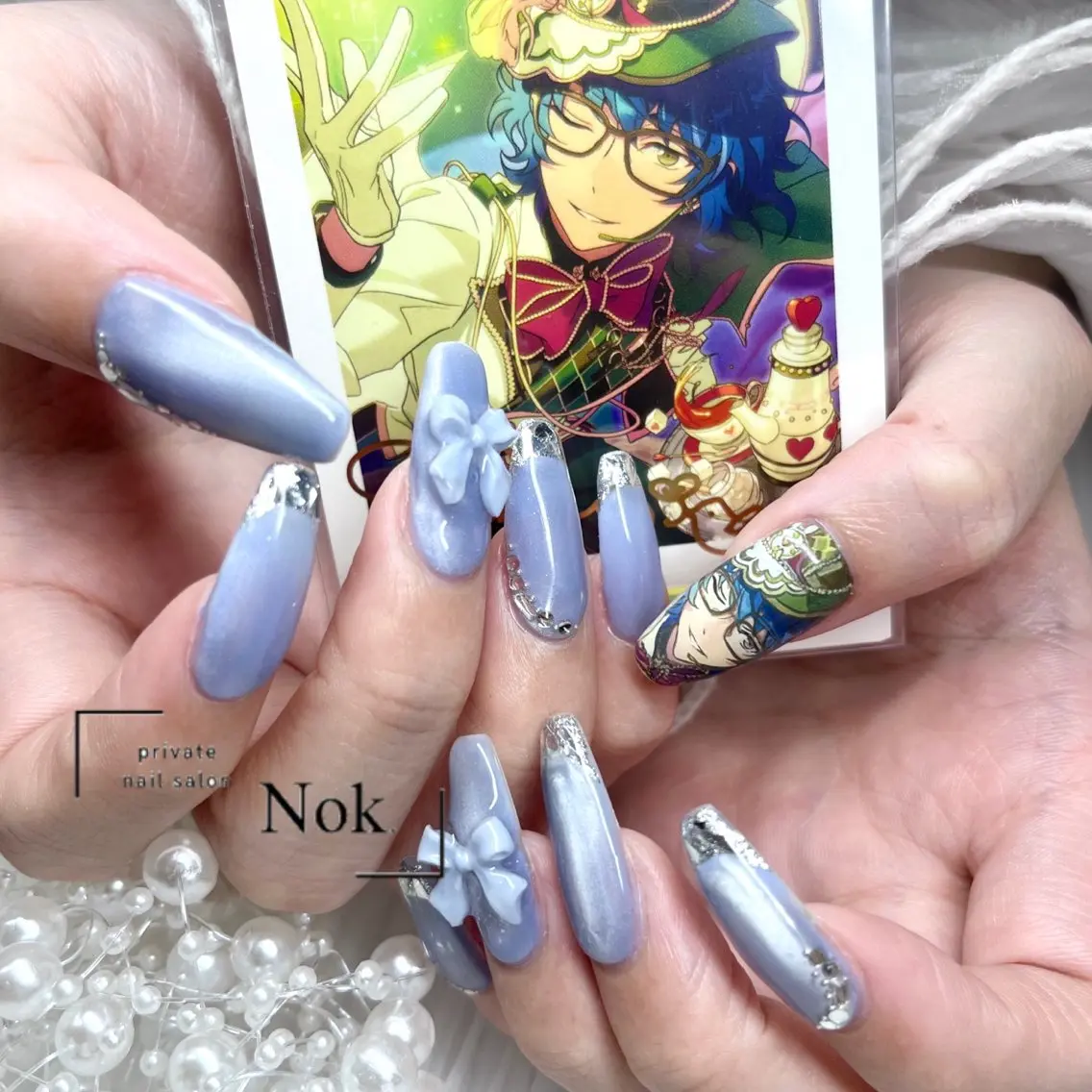 ネイル リボン ハンドネイル 池袋痛ネイル Nok. 渡辺のネイルデザイン