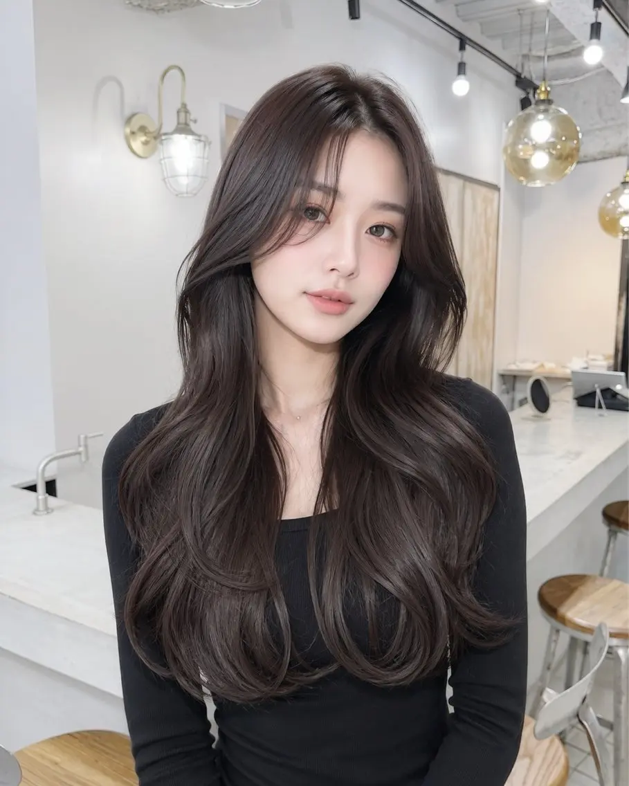ロング カラー 透明感カラー グレージュ ラベンダーカラー ラベンダーグレージュ ラベンダーグレー カット ヘアカラー トリートメント 韓国ヘア🫧 KAZUTOのヘアスタイル
