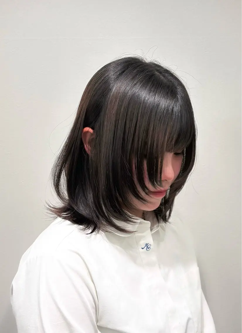 セミロング 顔まわりレイヤー 顔周りカット レイヤーカット HARUNA✩ _anliのヘアスタイル