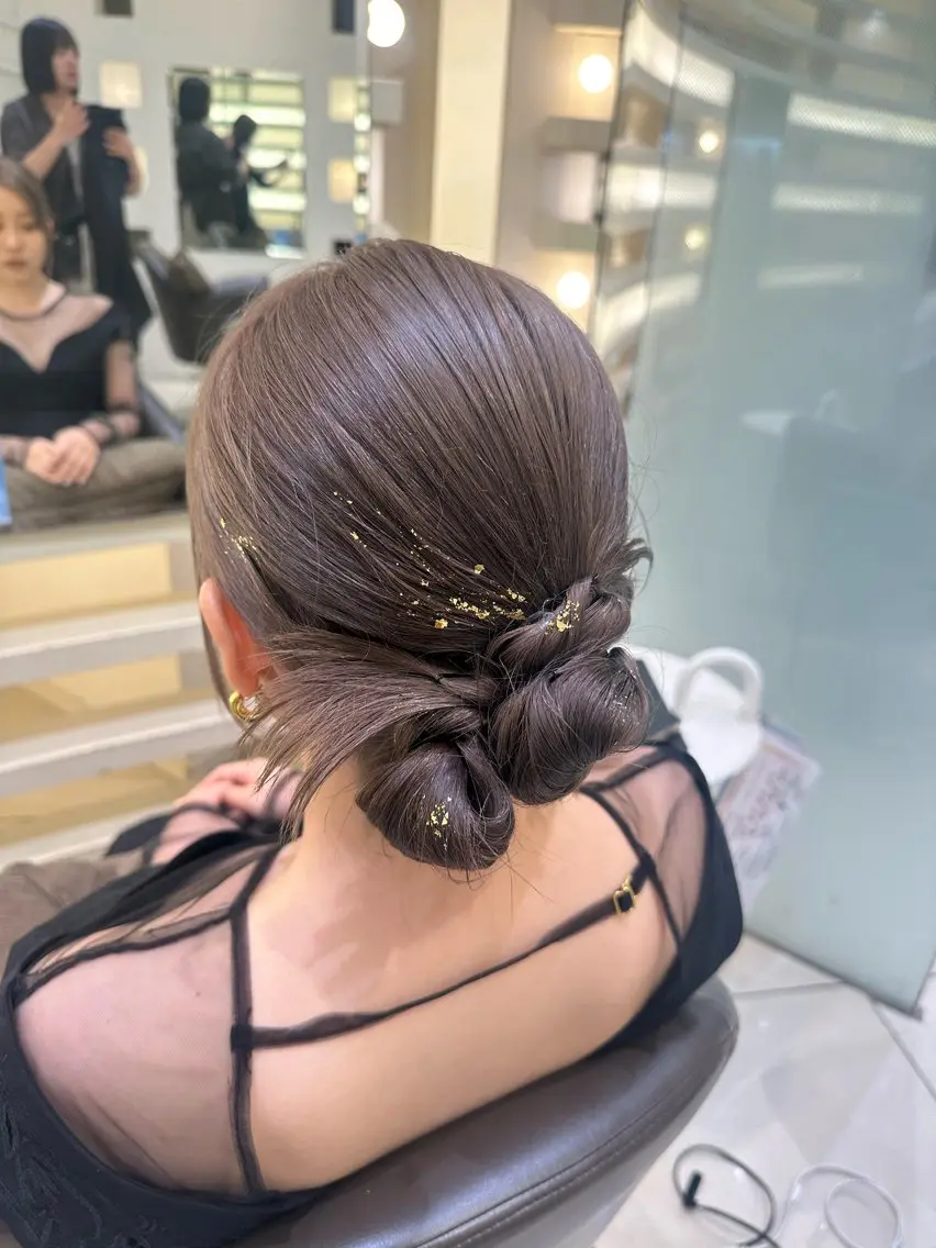 🩶ヘアセット🩶結婚式参列アレンジ、二次会前のヘアセットの写真