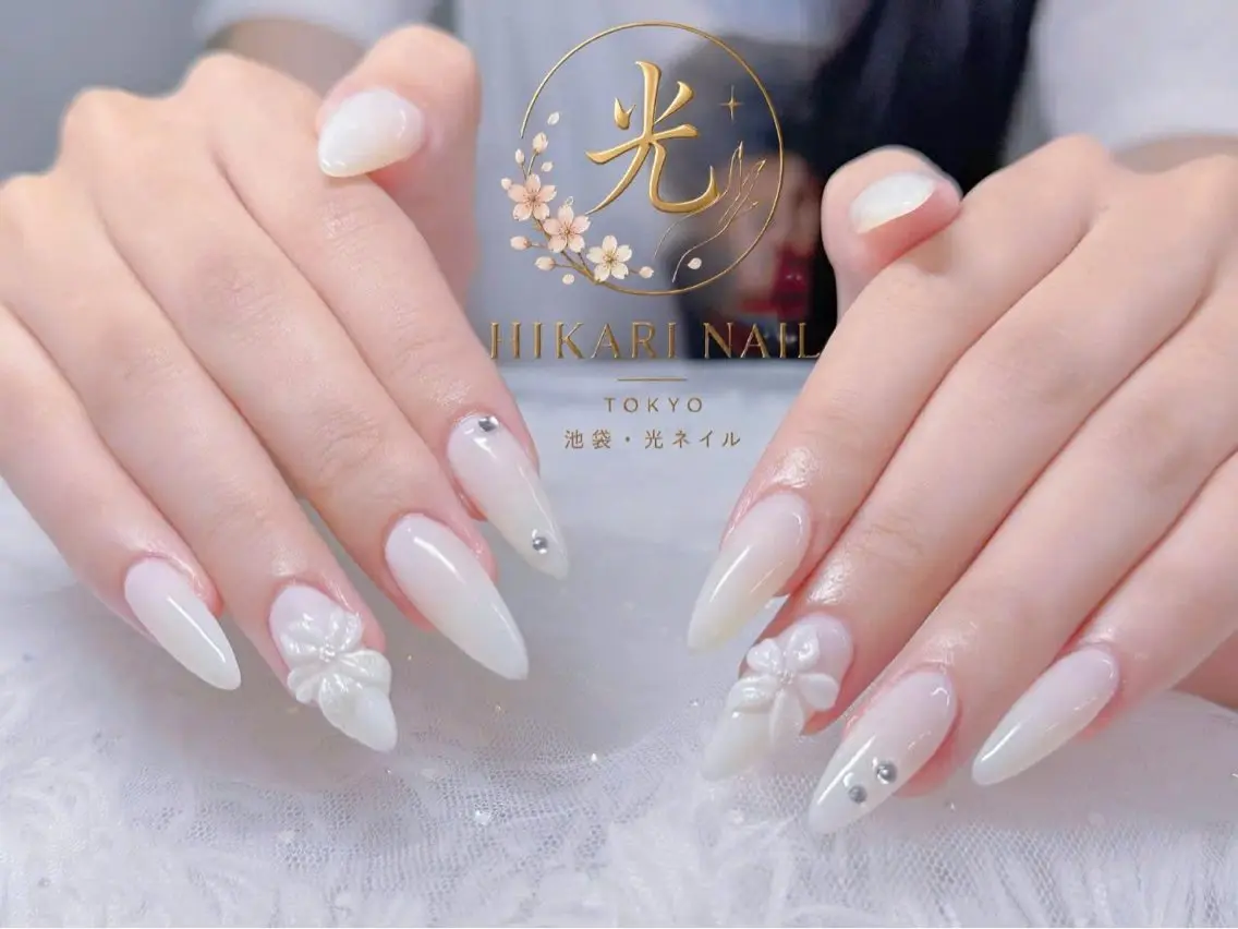 ネイル チークネイル 長さ出し フレンチネイル ガーリー ハロウィン ハンドネイル HikariNail Ikebukuroのネイルデザイン