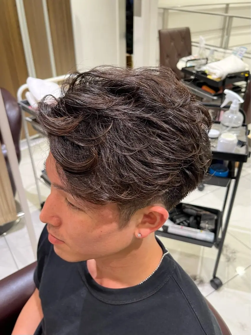 パーマ メンズ カット パーマ 佐々木 拓海のヘアスタイル