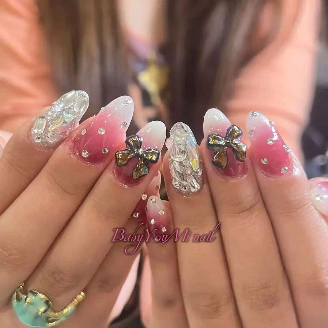 ネイル オーロラネイル チークネイル 成人式 フットネイル フレンチネイル ハンドネイル BabyYouMi nailのネイルデザイン