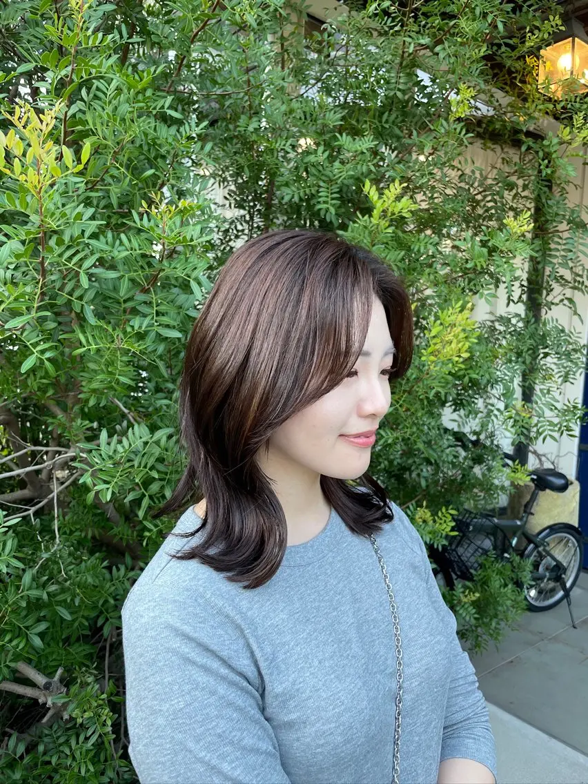 ロング 韓国風ヘア レイヤーカット ロング 増田 ルナのヘアスタイル