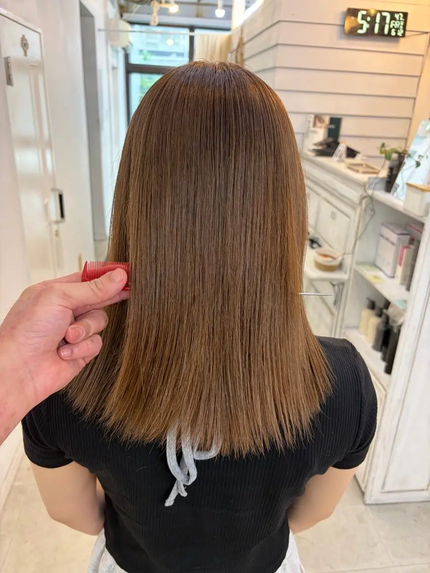 ミディアム カラー ヘアカラー トリートメント ダブルカラー メンズパーマ大成のヘアスタイル