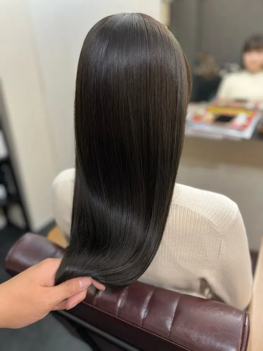 ロング カラー オリーブグレー 髪質改善 ヘアカラー トリートメント 後藤 ユウキ/髪質改善🫧のヘアスタイル