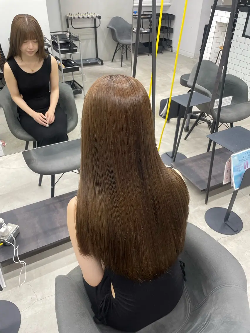 ロング カット 縮毛矯正 💗韓国ヘア/髪質改 善💗若菜あいこのヘアスタイル
