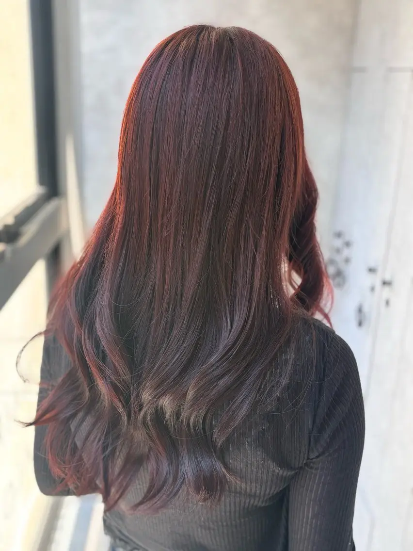 ロング カラー レッドカラー ヘアカラー 🔆ハイトーン 🔆AYAKAのヘアスタイル