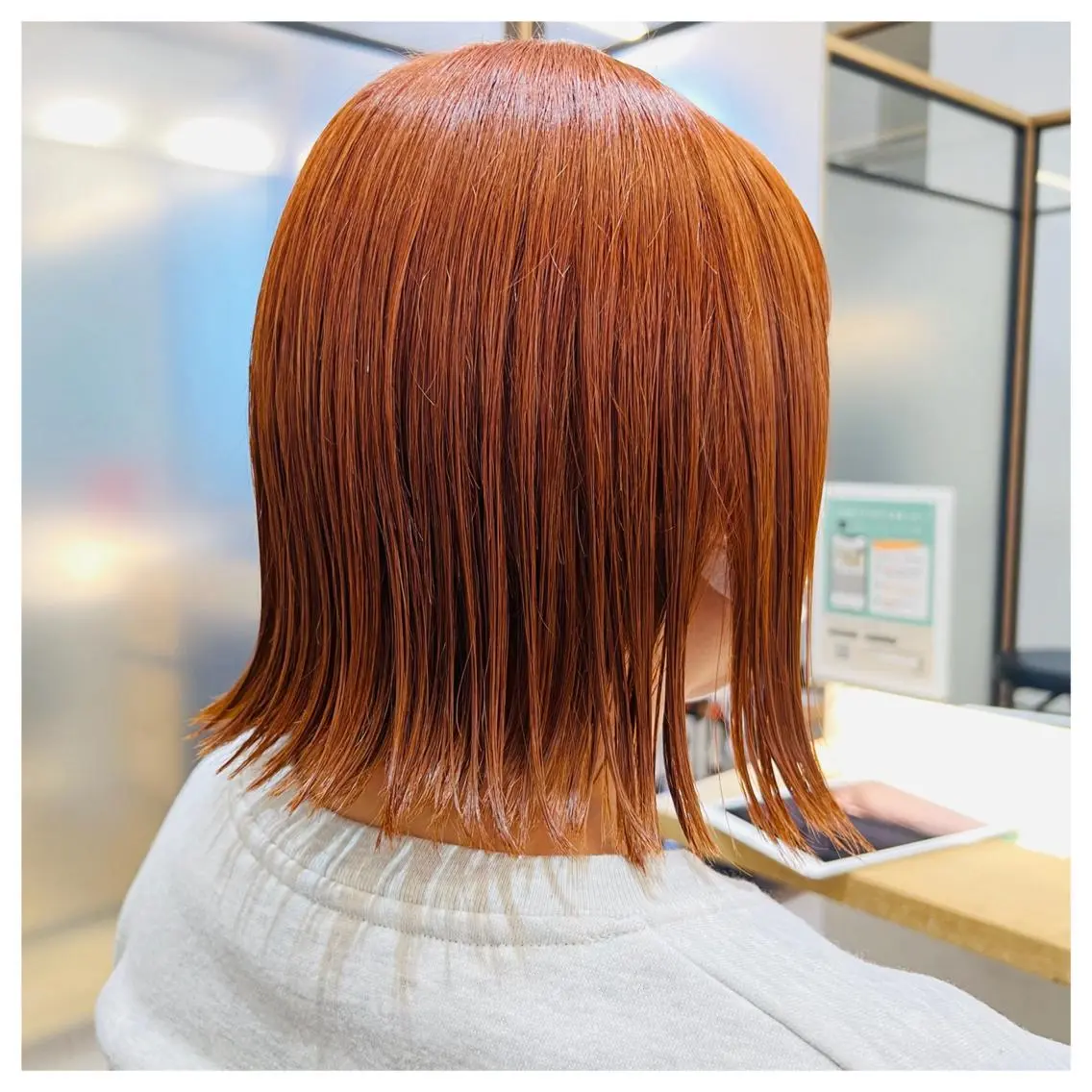 ミディアム カラー ベージュカラー オレンジ オレンジベージュ トリートメント まちだ ひとみのヘアスタイル