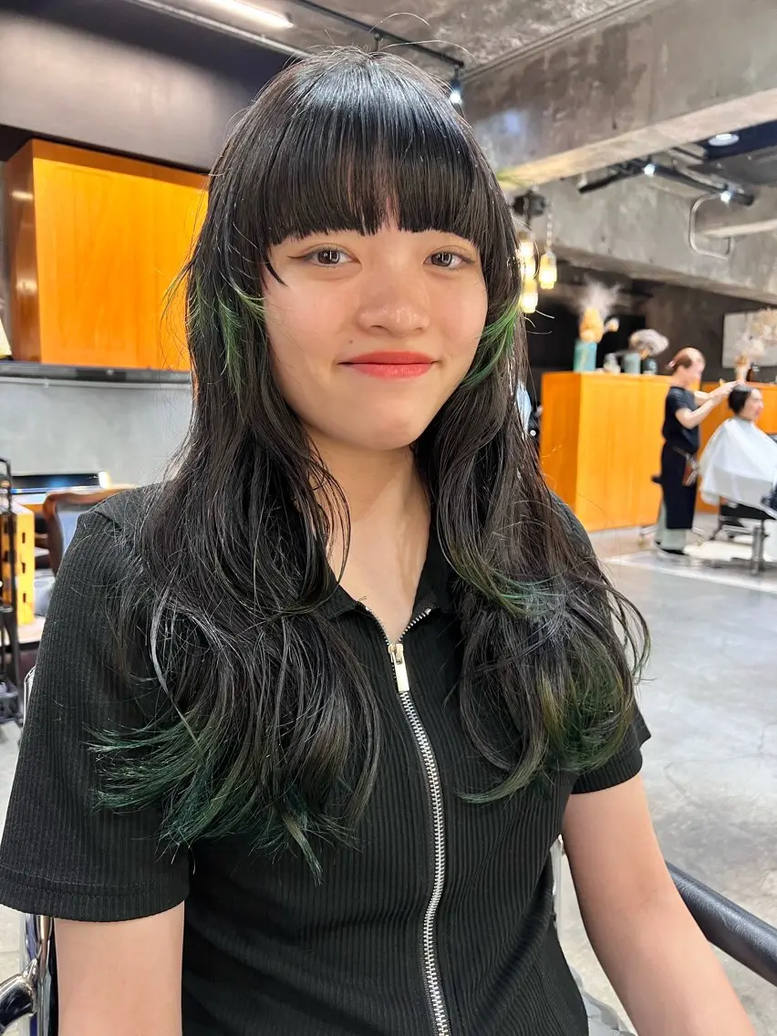 ロング カラー カット ヘアカラー 圧倒的デザイン力 店長🎨RENAのヘアスタイル
