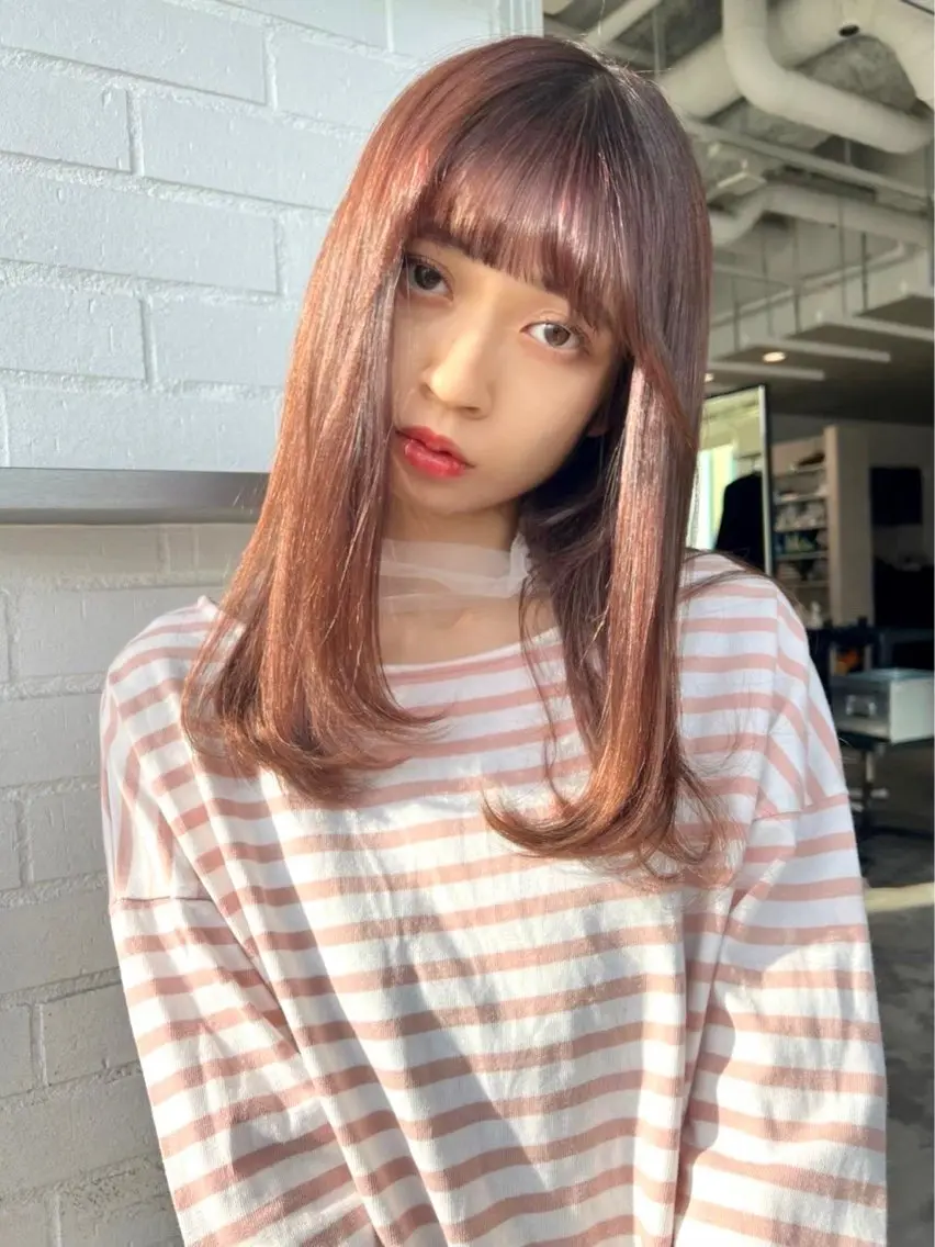 セミロング カット ヘアカラー トリートメント 艶髪レイヤー/ ハイトーンKeitaのヘアスタイル