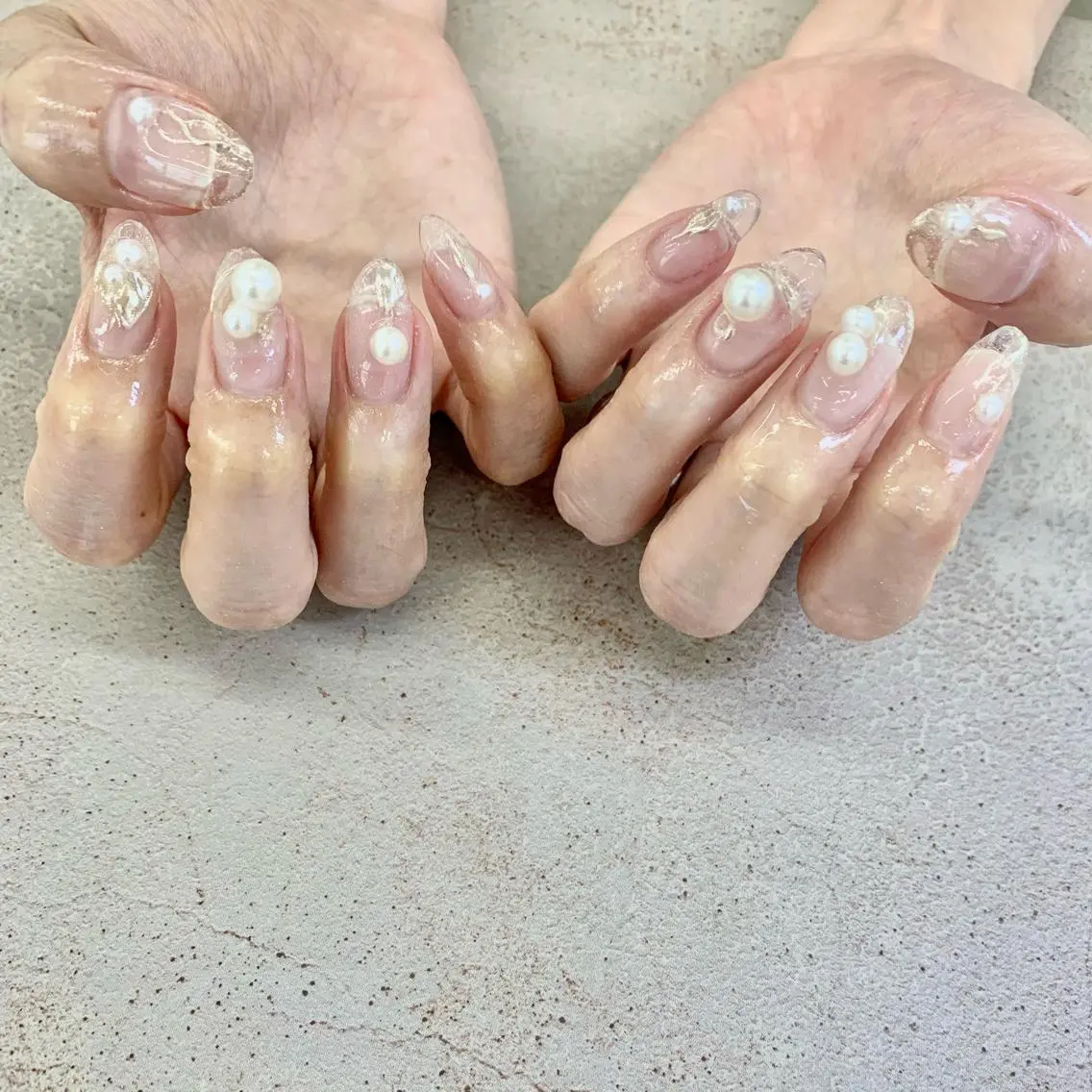 ネイル クリアネイル フレンチネイル ハンドネイル nailsalon -Lien-のネイルデザイン