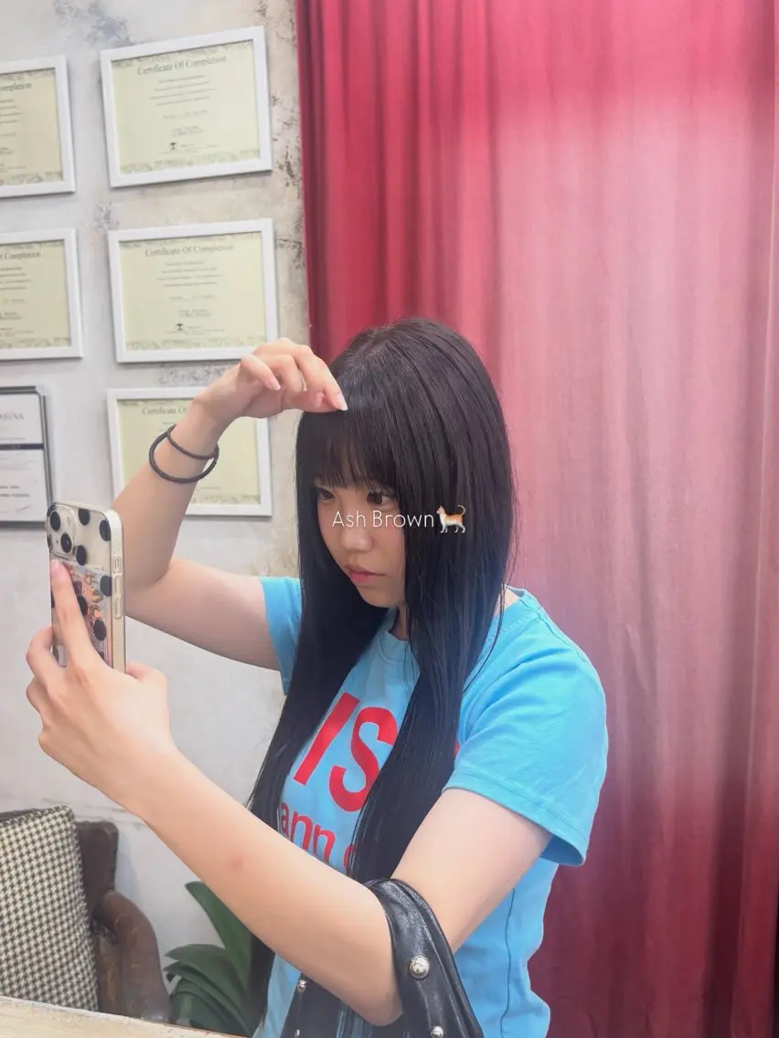 カラー ふたつやゆら🤎ྀི カラー、縮毛矯正のヘアスタイル