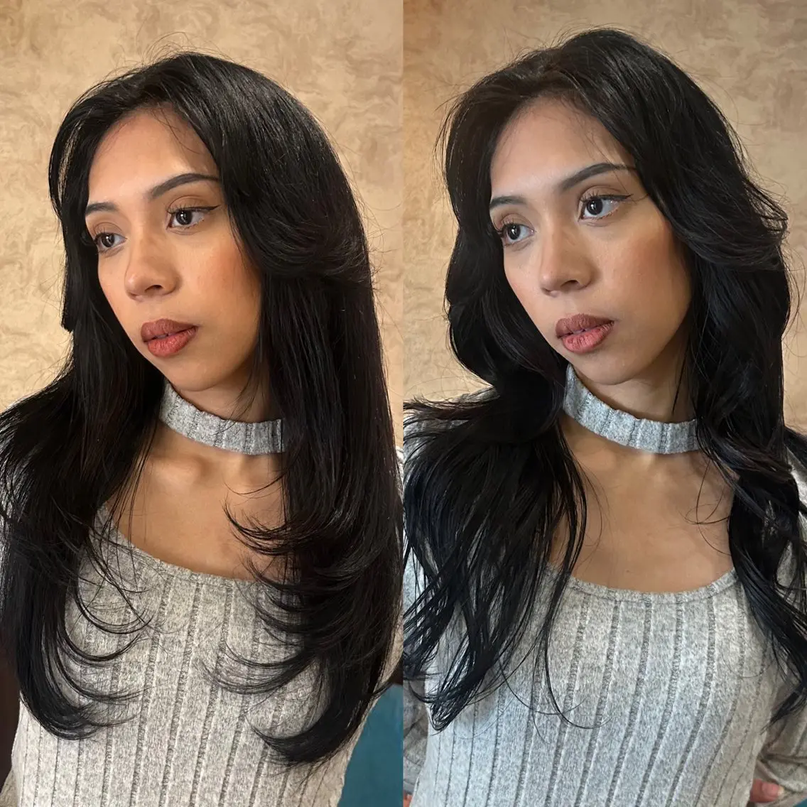 ロング カラー カット ヘアカラー トリートメント 🍒ハイレイヤー🍒 海外ヘア🍒Momoのヘアスタイル